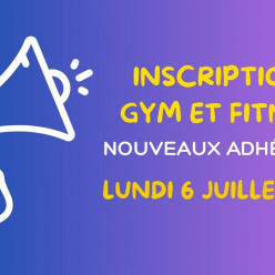 📢 Inscriptions gym et fitness 2026-2027